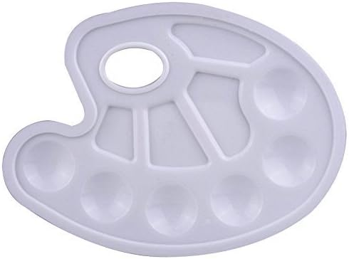 Hapo Art Alternatives Paint Tray Palette, 10 Wells with Thumb Hole Pack of 1 (3pack, White)