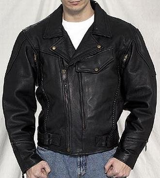 Motorcycle Jackets, Mens Vented leather Motorcycle Jacket with Zippered Air Vents & Zip Out Lining, available in all sizes, Size : Medium, Med, M, 40 On Sale