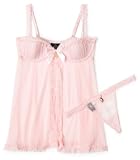 Baby Phat Women's Sexy Molded Split Front Babydoll Thong Set