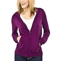 Mossimo&reg; Black Petites: Ultrasoft Hoodie Cardigan - Plump Plum