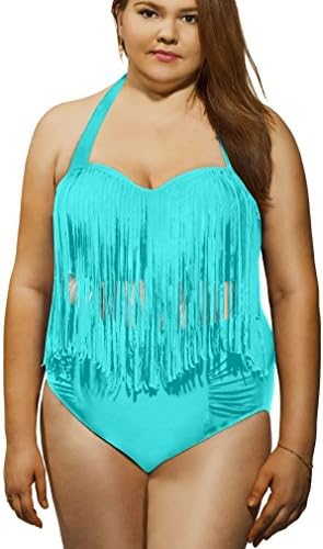 Plus Size Women Retro Fringe Top High Waist Bikini Swimwear Newest & stylish designs with excellent features