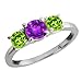 1.05 Ct Round Purple Amethyst and Green Peridot title=