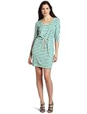IMAGE OF Ella moss Women's 3/4 Sleeve Stripe Dress, Caribbean, X-Small