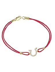 Meira T 14K Yellow Gold Diamond Horseshoe Charm Cord Bracelet