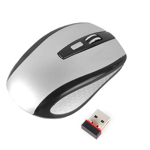 Neewer 2.4G Wireless USB Optical Mouse PC Laptop w/ Mini Receiver Black and Silver