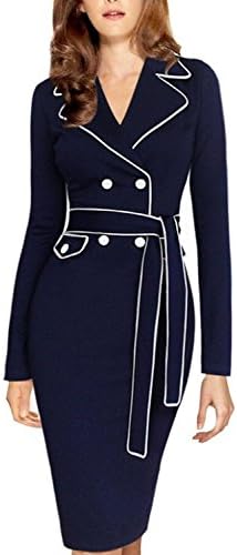 GRECIA Womens Colorblock Tunic Wear to Work Fitted Party Pencil Dress XL Blue