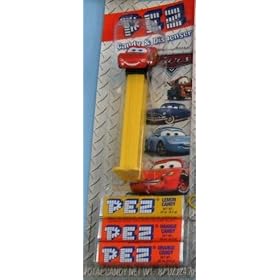 New in Package Disney Cars Lighting McQueen Pez Candy Dispenser and 3 Candy Refills from Pez Dispensers
