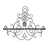 Metal Wrought Iron Style Towel Rod with Scrolls, 19 Inches