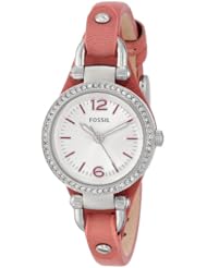 Fossil Womens ES3472 Georgia Analog Display Analog Quartz Pink Watch