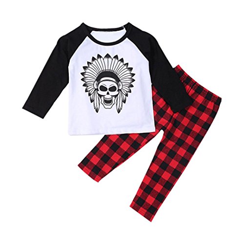 FEITONG 1Set Infant Toddler Baby Boy's Long Sleeve Print T-shirt Tops+ Pants