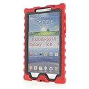 Samsung Galaxy Tab 3 7 inch (2013) Red Shock Drop Hard Candy Cases Silicone Rugged Shock Absorbing Protective Dual Layer Cover Case