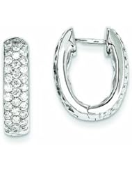1.2 Carat 14K White Gold Diamond Hinged Hoop Earrings