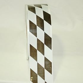 ISC BR-CHECK Checkerboard Barricade Tape: 3 in. x 1000 ft. (Black and White Diamond pattern) by ISC