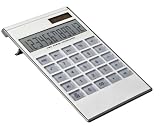 Dual Solar or Battery Power Calculator with Transparent Plastic Keypad (10.7 x 13.8cm)