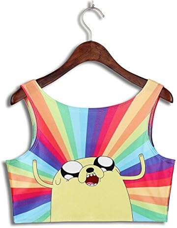 LoveLiness Womens Colorful Adventure Time Digital Print Sleeveless Tank Top Vest (One Size, Multicolor)