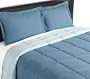 Pike Street Microfiber Reversible Down Alternative Twin Comforter Set, Smokey Blue/Sky