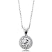 Sterling Silver 925 Round Cubic Zirconia CZ Solitaire Pendant Necklace