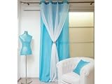 Rideau ALEXIA turquoise / blanc