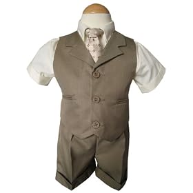 New Baby and Toddler Boy Summer Suit Natural/beige Vest Short Set