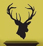 Vinyl Wall Art Decal Sticker Deer Head Statue Silhouette 43