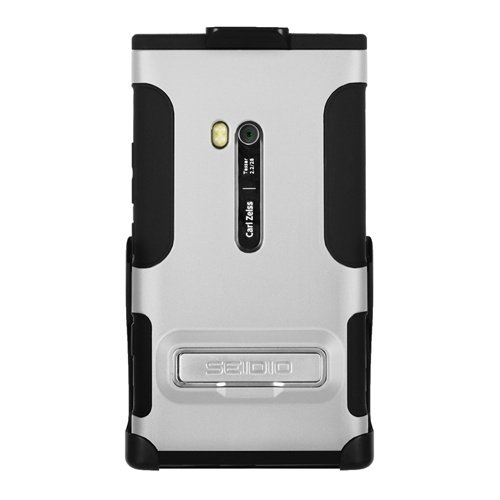 Seidio BD2-HK3NK900K-GL ACTIVE with Metal Kickstand Case/Holster Combo for Nokia Lumia 900 - Combo Pack - Retail Packaging - Glossed White