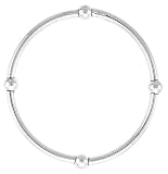 Kids Size Sterling Silver Stretch Bangle 4 Section Polished.