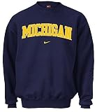 Michigan Wolverines College Blue Embroidered Crewneck Sweatshirt By Nike Team Sports