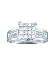 1.00CTW ROUND PRINCESS DIAMOND LADIES INVISIBLE RING