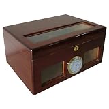 Cuban Crafters Rosewood Bravo Dos Glass Top Humidor with Windows 120 Count