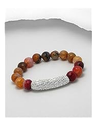 Agate Bracelet In 92.5 Sterling Silver