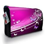 15.6 inch Flower Butterfly Design Laptop Padded Compartment Shoulder Messenger Bag Case with Side Padded Phone Pouch for 15.4 15 in or smaller laptop