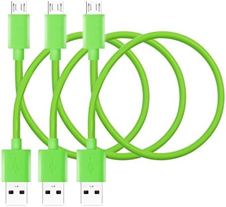 Micro USB Cables [3-Pack], iSeeker 1ft Premium High Speed USB 2.0 A Male to Micro B Sync and Charge Cables for Android, Samsung, HTC, Motorola, Nokia and More (1ft-Green) ¡­