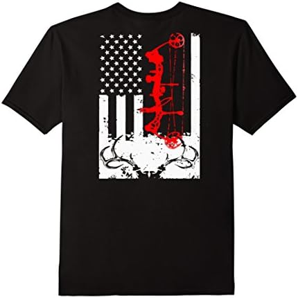Men's Bow Hunting - Deer Hunter Flag T Shirt XL Black