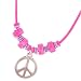 Peace Hot Pink Purple Girls Pendant Necklace -- Made In USA