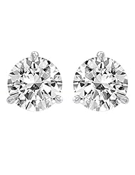 1 Carat GIA Certified Solitaire Diamond Stud Earrings Round Brilliant Shape 3 Prong Martini/Cocktail Style Screw Back (I Color, IF Clarity, 1 ctw)