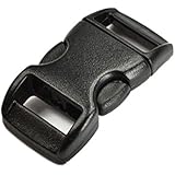 Bluecell 120 PCS 3/8" (10mm) Black Contoured Side Release Plastic Buckles