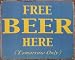 Free Beer Here , 15x12