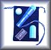 MINI MITE Massager 4 Inch BLUE with BLUE Velveteen Drawstring Pouch and 3 Accessories Included - Back, Scalp and Body Pocket Rocket Massager