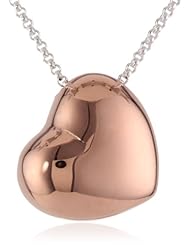 Sterling Silver Puffed Heart Pendant Necklace, 18"