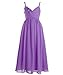 Fashion Plaza Girl's Spaghetti Straps A-line Chiffon Long Flower Girl Dress K0095