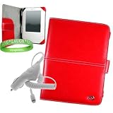 Amazon Kindle Accessories Kit for Amazon Kindle 2nd Generation Reading Device With A ** RED ** Kroo Kindle 2 Melrose Leather Cover + White Rapid Amazon Kindle 2 Car Charger + Vangoddy tm, Live * Laugh * Love Wrist Band!!!