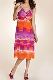 Per Una Abstract Print Twisted Front Chiffon Dress [T62-5142G-S]