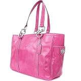 41mhjpDCPVL. SL160  Coach Handbag   Patent Leather Pink Gallery East West Tote Bag Silver 12839