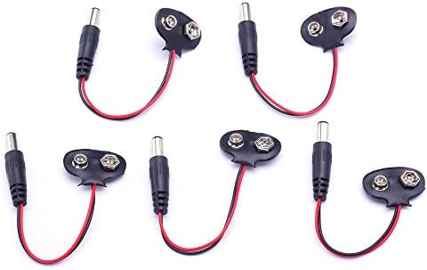5 Pieces Male DC Plug 2.1 X 5.5mm 9V Battery Clip
