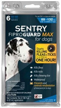 FiproGuard Max Flea and Tick Control for Dogs Up to 89 to 132-Pound, Blue