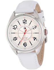 Tommy Hilfiger Womens 1781261 Sport White Leather Stainless Steel Watch