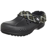 crocs Unisex Blitzen Winter Plaid Clog,Black/Black,9 M (B) US Women / 7 M (D) US Men