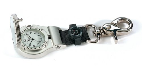 Outdoor Clip Watch with Compass (Stainless Steel)