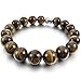 Men,Women's 12mm Alloy Bracelet Link Wrist Tiger Eye Brown Silver Buddha MalaBeads