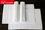 Luxury Hotel / Spa Collection - 4 piece Terry Bath Rug Set (Authentic Greek Key Design), 100% Genuine Turkish Cotton